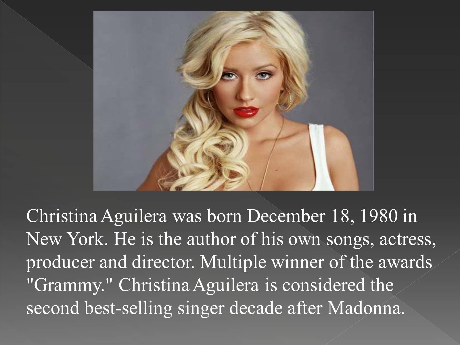 Презентація на тему «Christina Aguilera» - Слайд #3