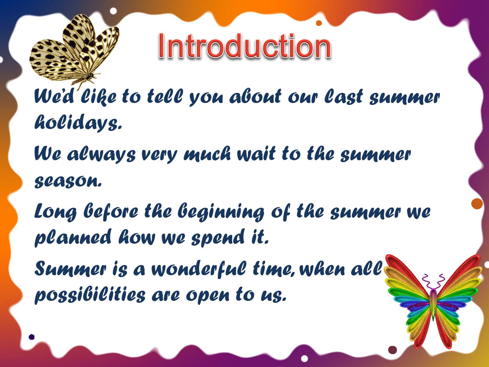 Презентація на тему «Summer holidays» - Слайд #2