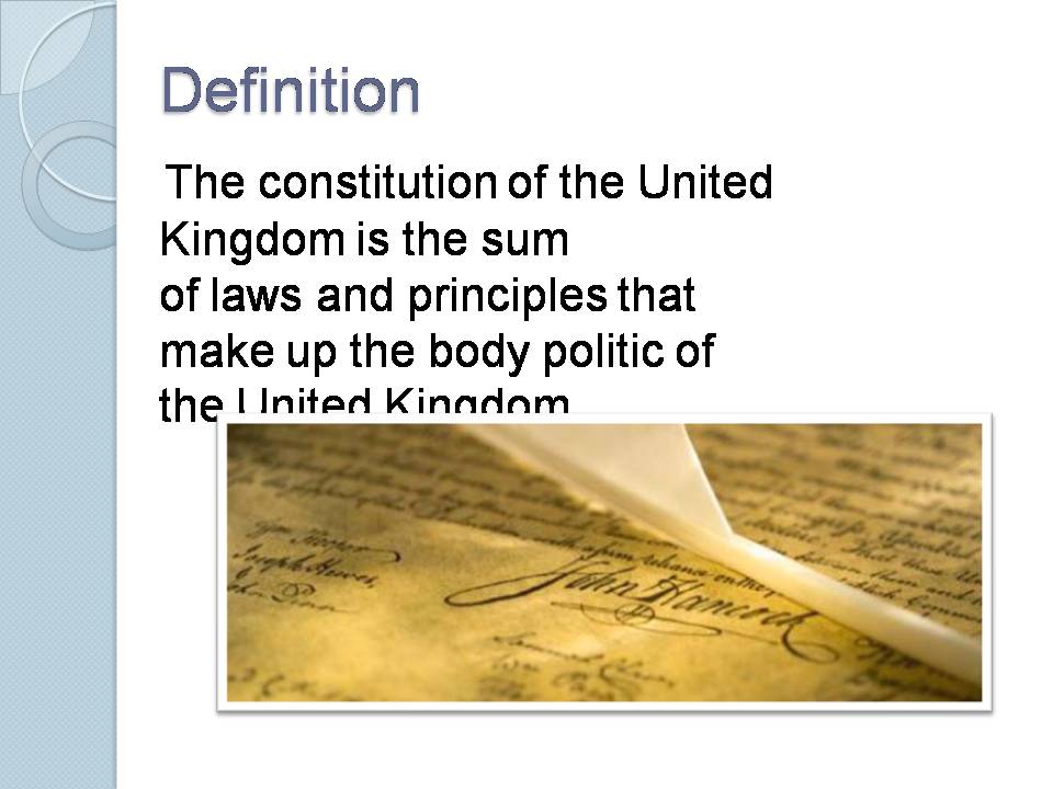Презентація на тему «The constitution of the UK» - Слайд #2