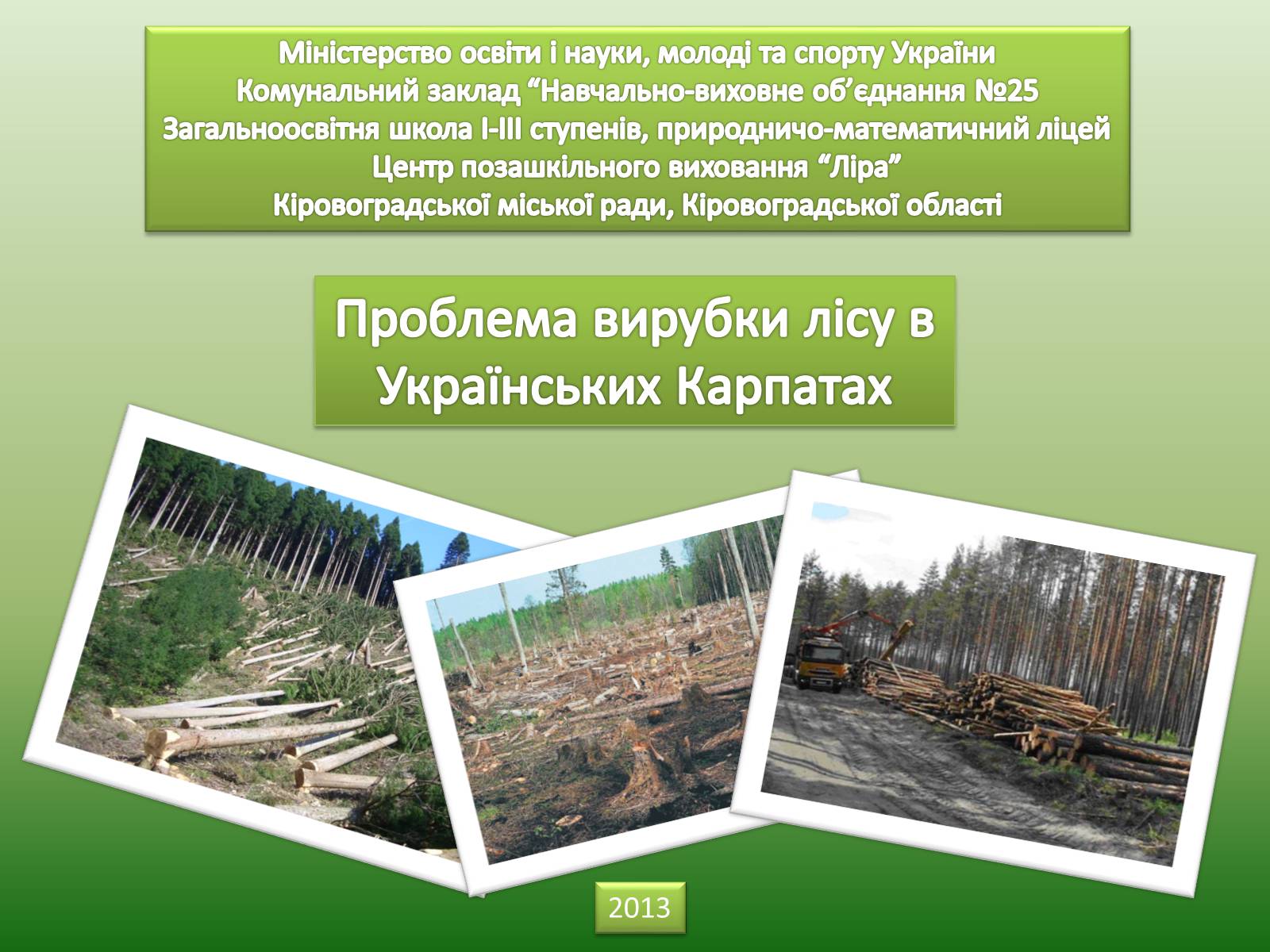 Презентація на тему «Проблеми вирубку лісу» - Слайд #1