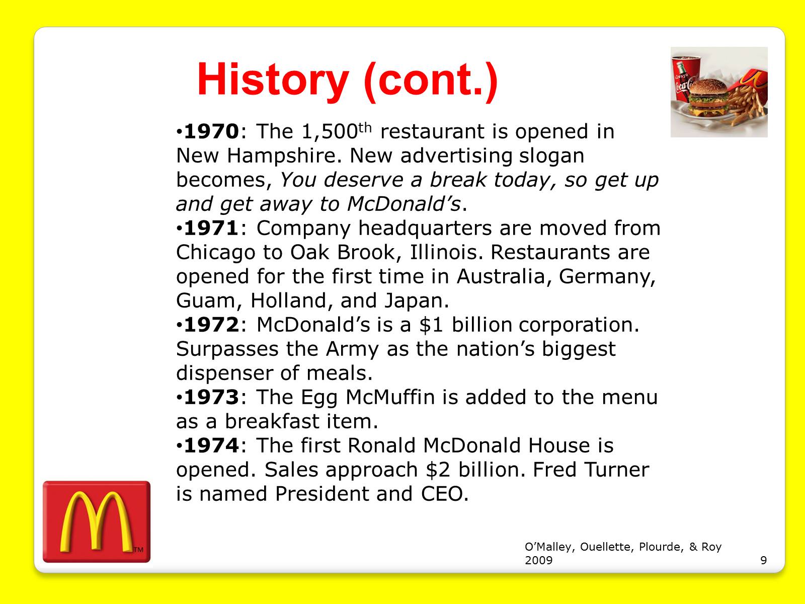 Презентація на тему «McDonald’s Corporation» - Слайд #9