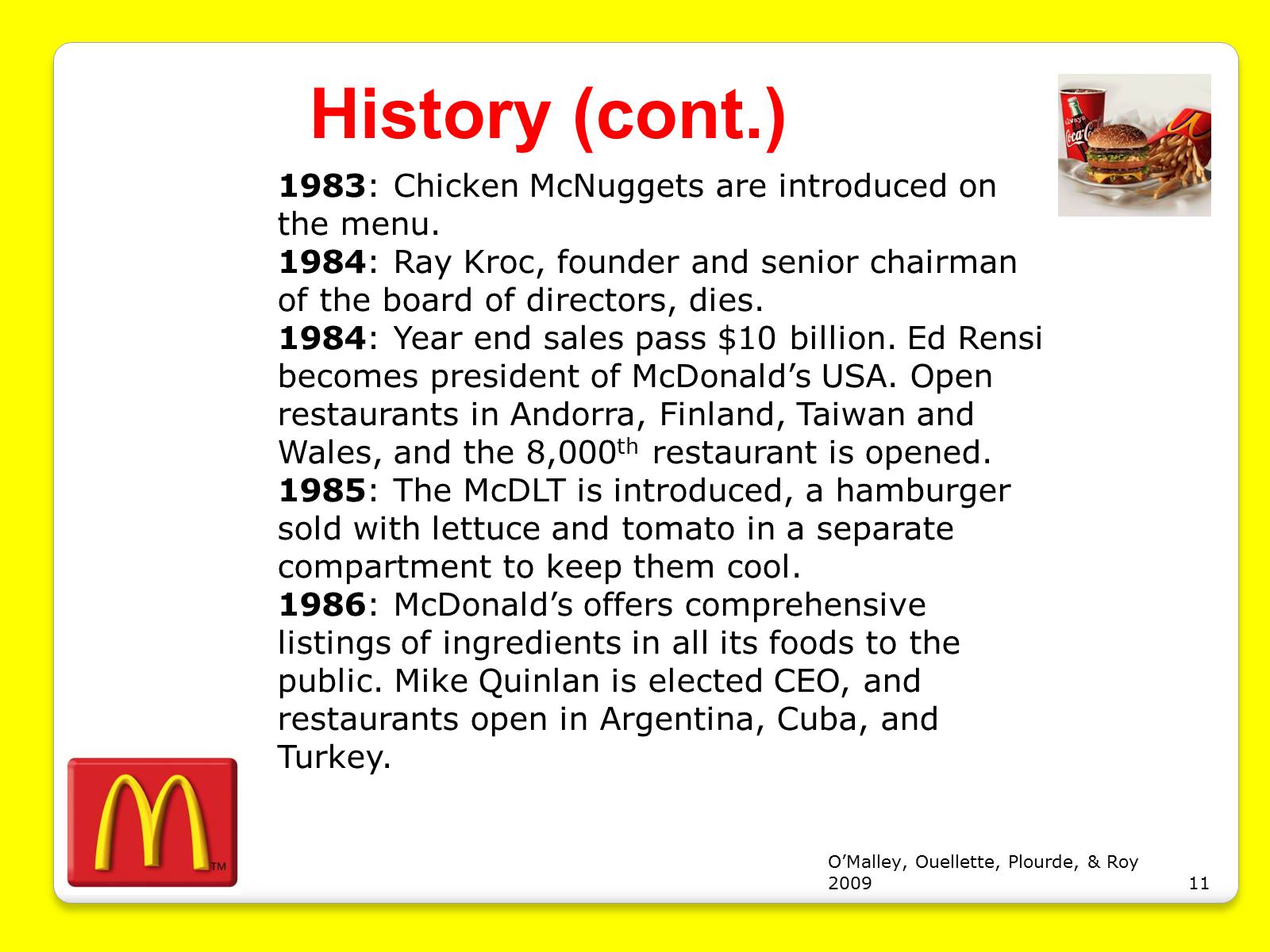 Презентація на тему «McDonald’s Corporation» - Слайд #11