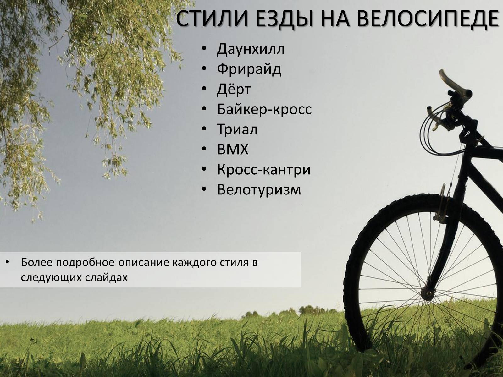 Презентація на тему «Велосипед. Виды. Стили езды» - Слайд #4