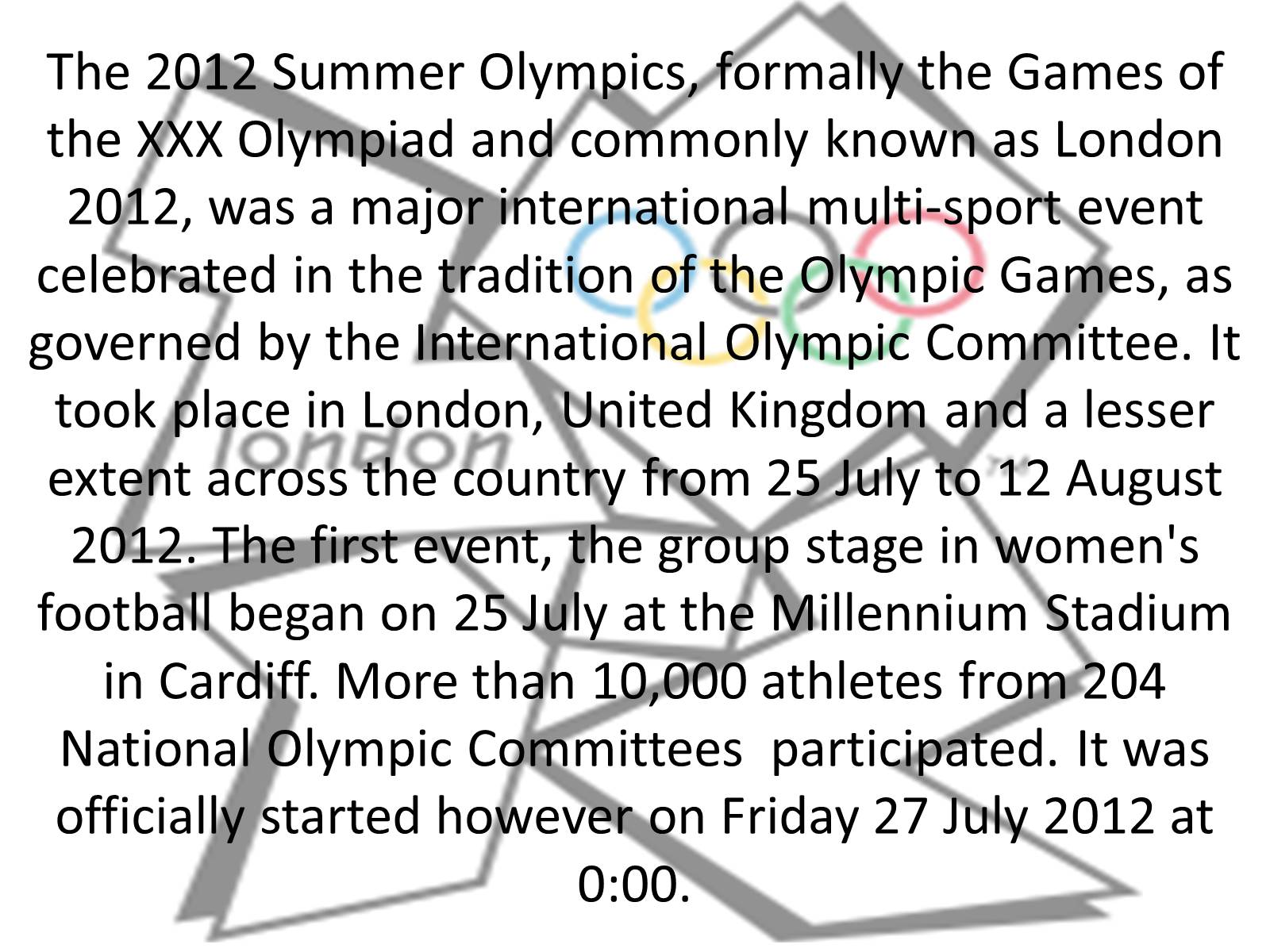 Презентація на тему «Olympics 2012» - Слайд #2