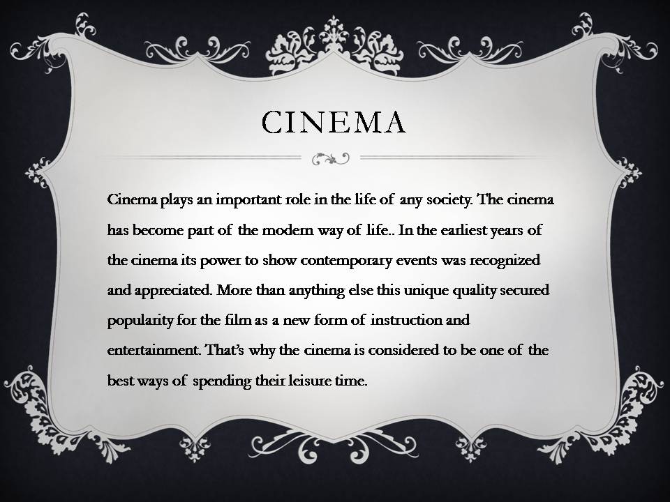 Презентація на тему «Cinema» (варіант 3) - Слайд #3