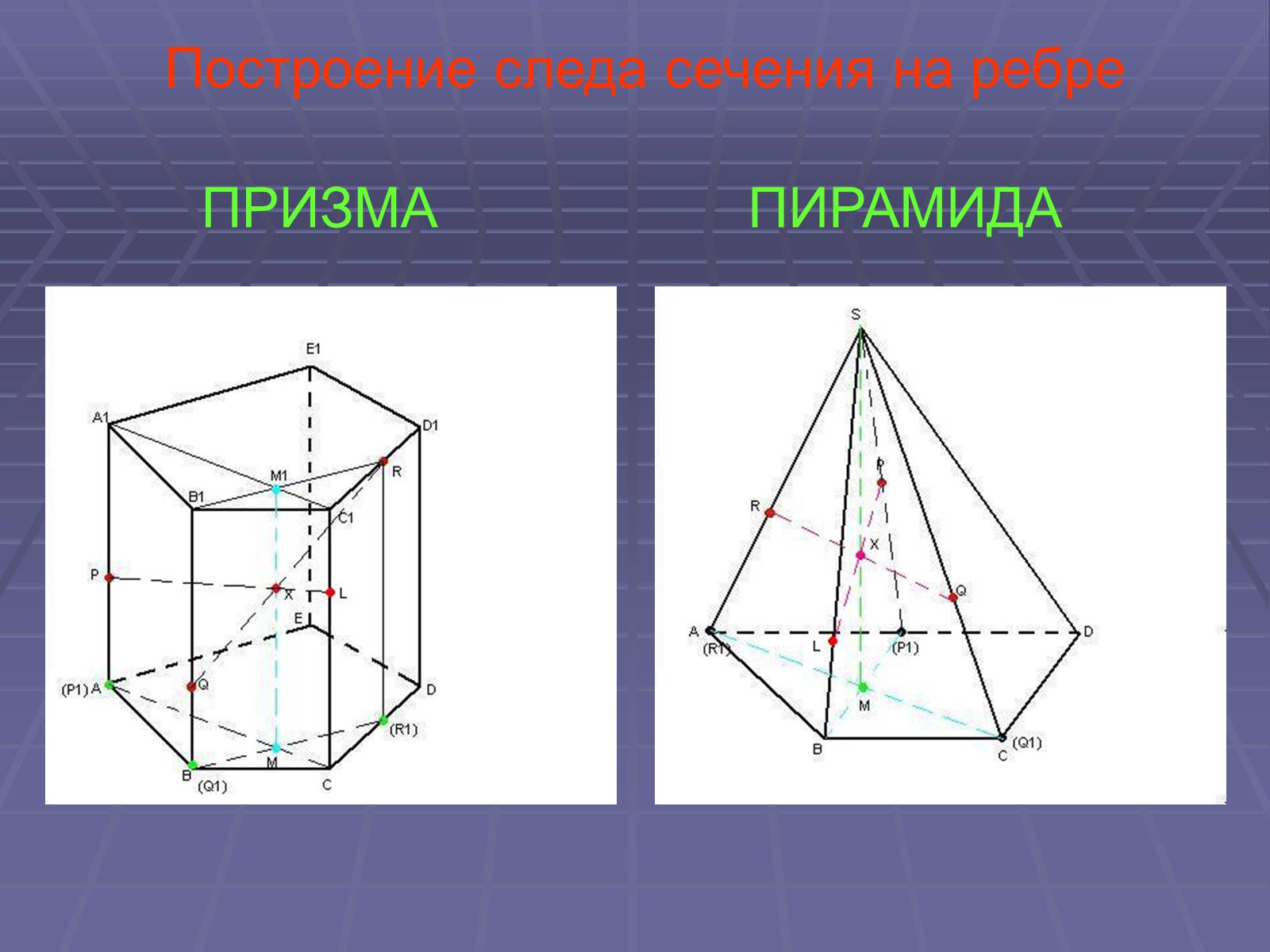 Сечение параллельное стороне пирамиды. Сечение многогранников куб. Сечение многогранника Призма. Построение сечений. Построение сечений Призмы и пирамиды.