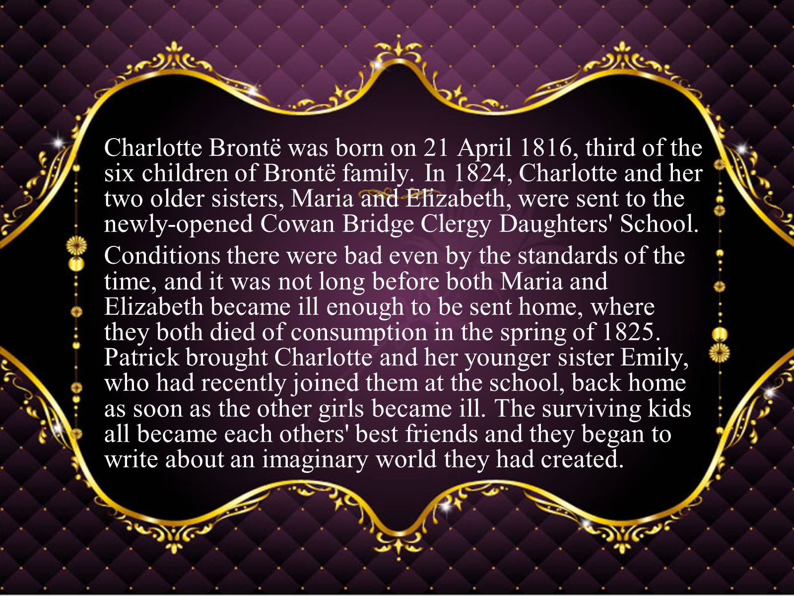 Презентація на тему «The Bronte Sisters» - Слайд #7