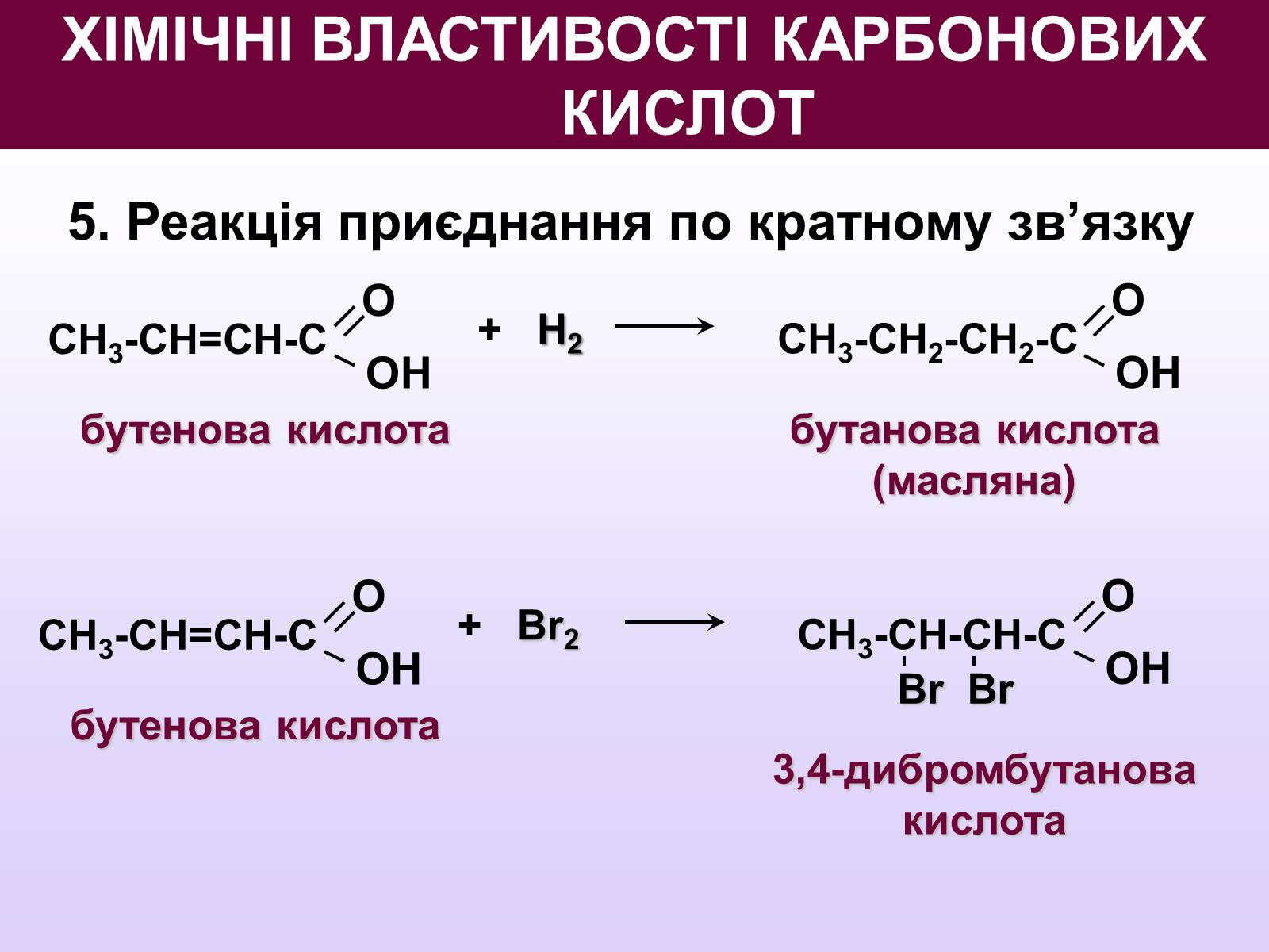 Изомерия бутановой кислоты. Масляная бутановая кислота. Реакции с бутановой кислотой. Масляная кислота и бром. Бутановая кислота реакции.