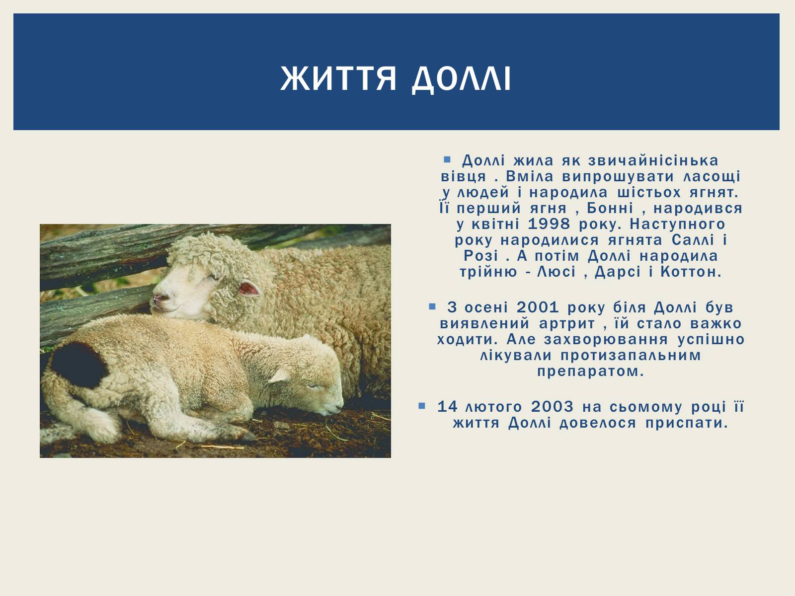 Презентація на тему «Вівця Доллі та її творці» - Слайд #6