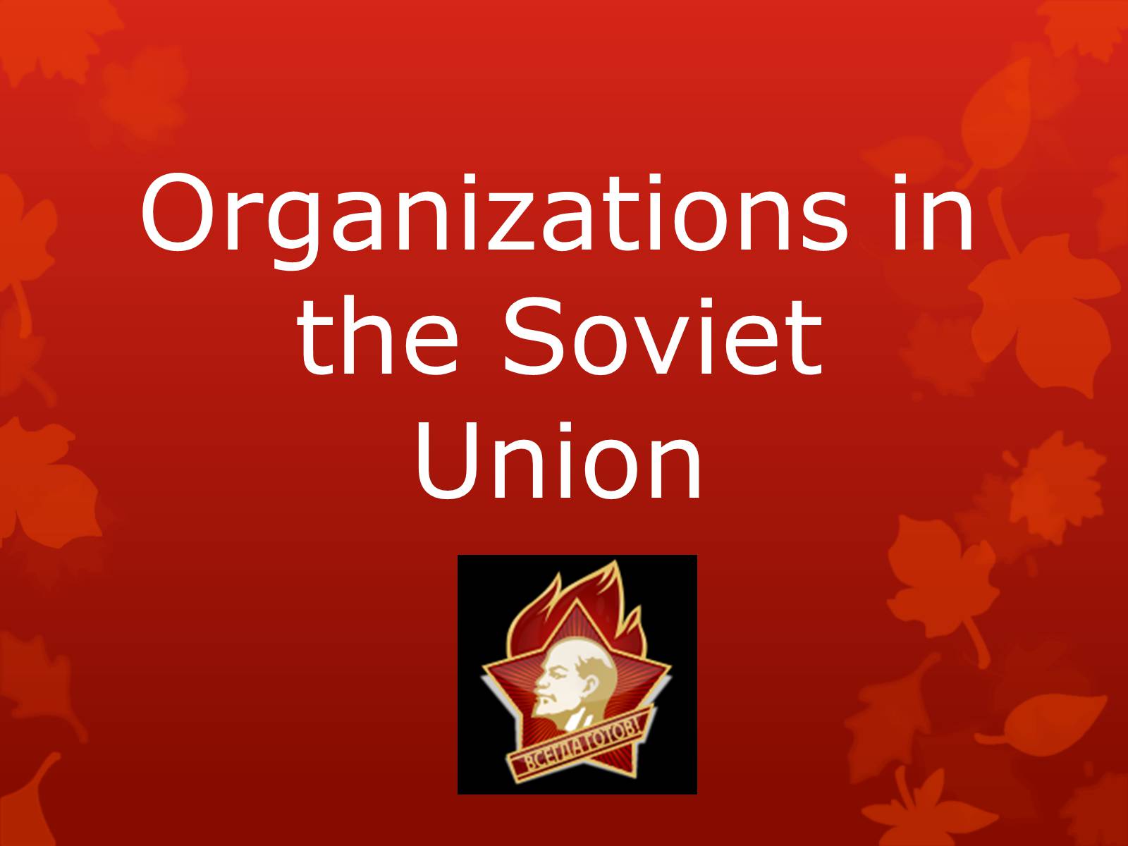 Презентація на тему «Organizations in the Soviet Union» - Слайд #1