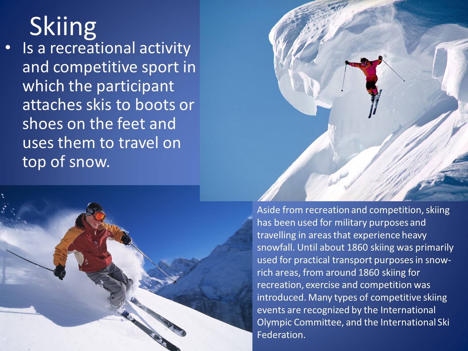 Как переводится skiing. Экстремальные виды спорта на немецком презентация. Skiing перевод. Winter kinds of Sport. Winter Sports slayd.