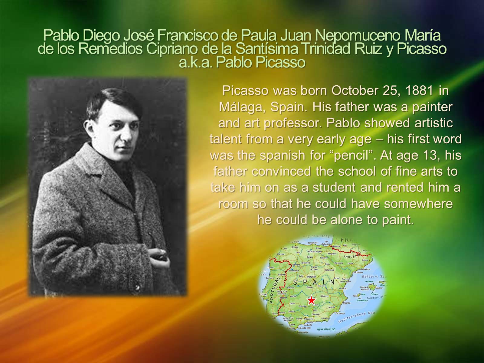 Презентація на тему «Pablo Picasso» (варіант 6) - Слайд #2