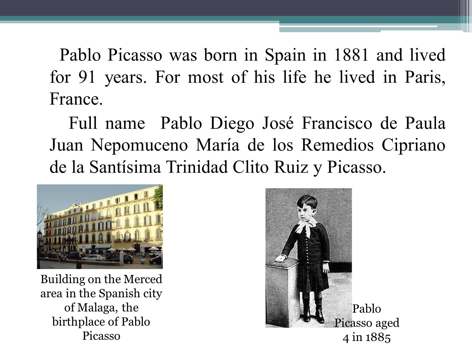 Презентація на тему «Pablo Picasso» (варіант 7) - Слайд #3