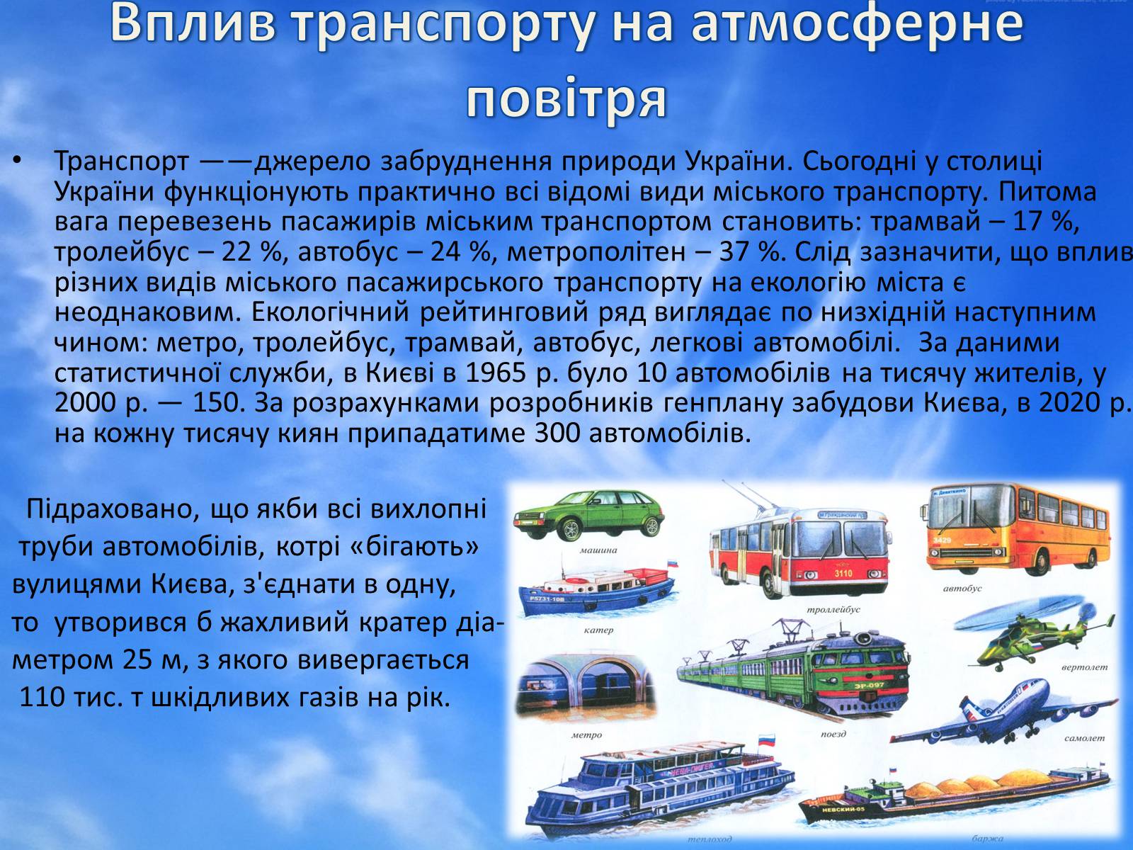 Презентація на тему «Джерела забруднення атмосферного повітря в Україні (Києві)» - Слайд #7