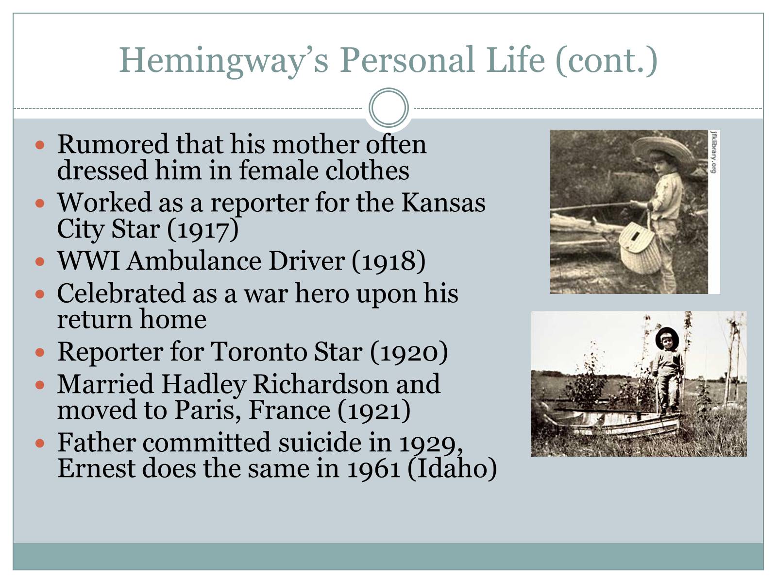 Презентація на тему «A Biography of Ernest Hemingway» (варіант 1) - Слайд #4