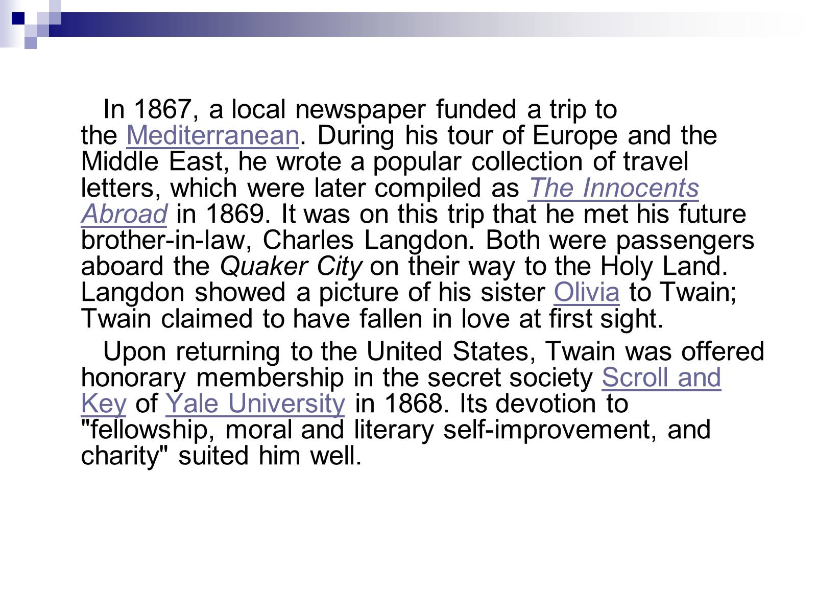 Презентація на тему «The Biography of Mark Twain» - Слайд #14