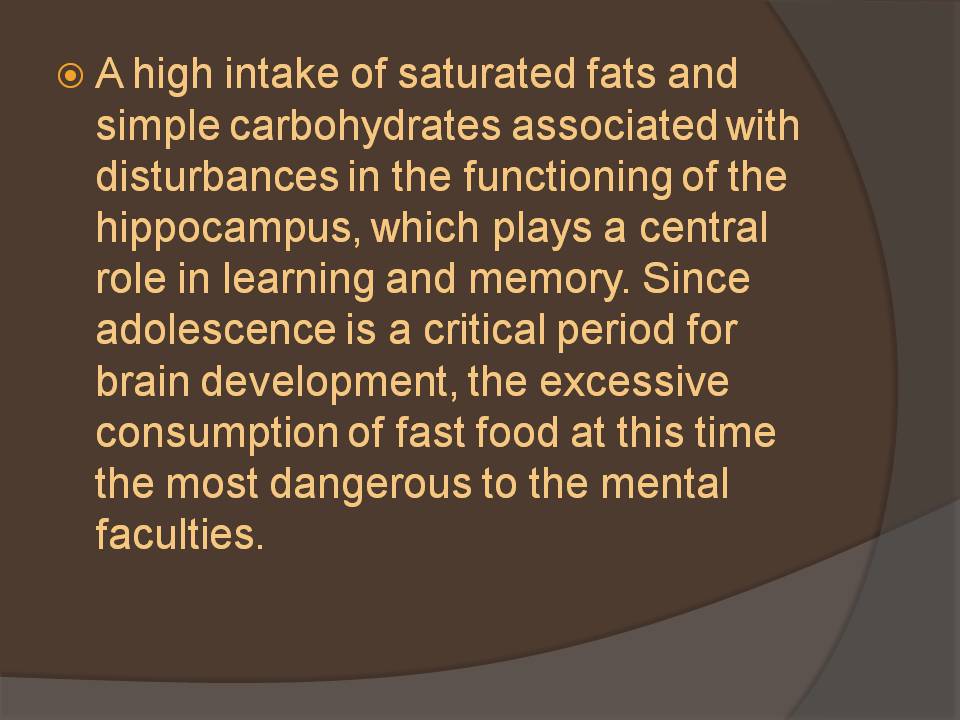 Презентація на тему «The effect of fast food on the human body» - Слайд #6