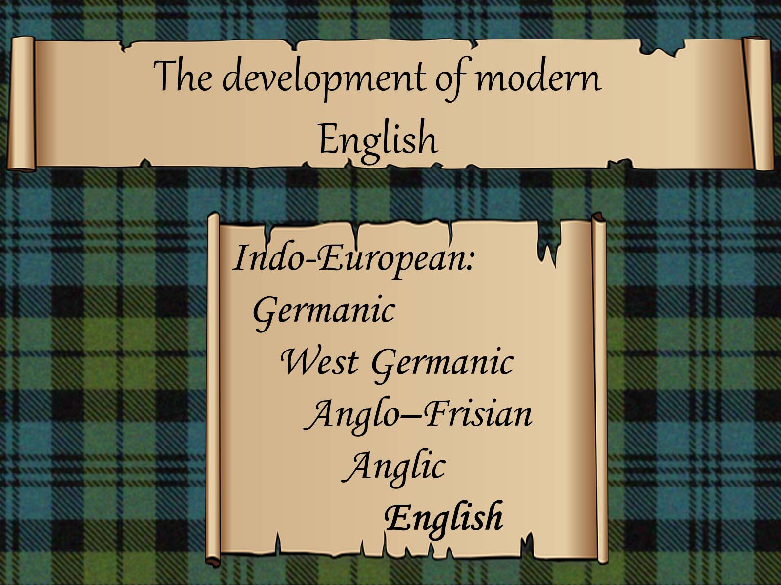 Презентація на тему «The development of modern English» - Слайд #1
