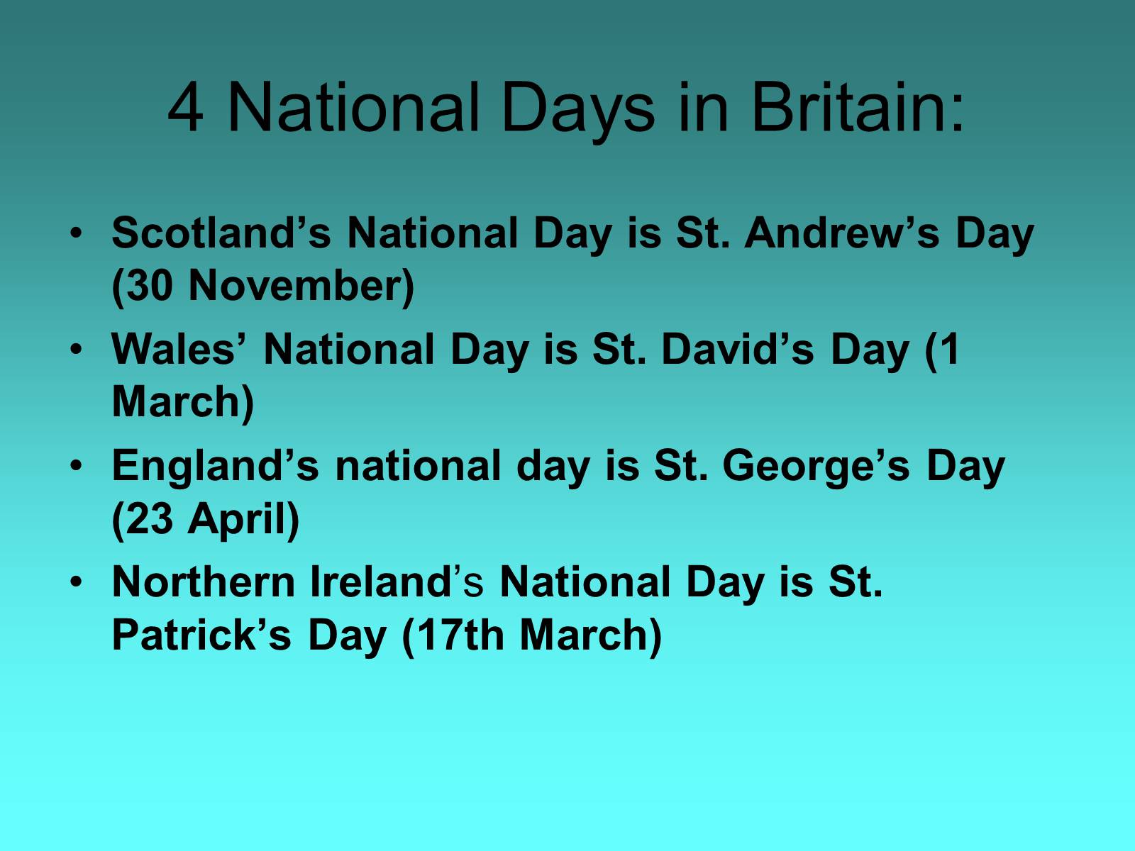 Презентація на тему «National Days in Britain» - Слайд #2