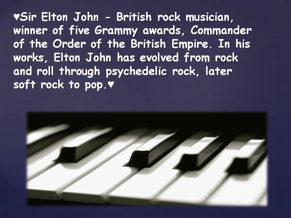 Презентація на тему «Elton John» - Слайд #2