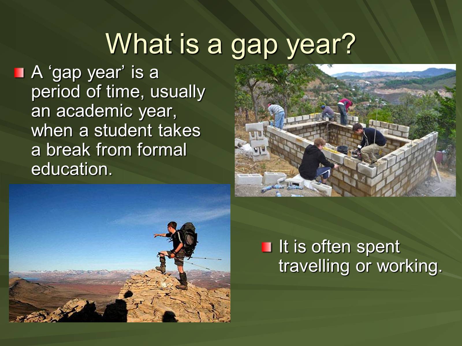 Презентація на тему «A gap year» - Слайд #2