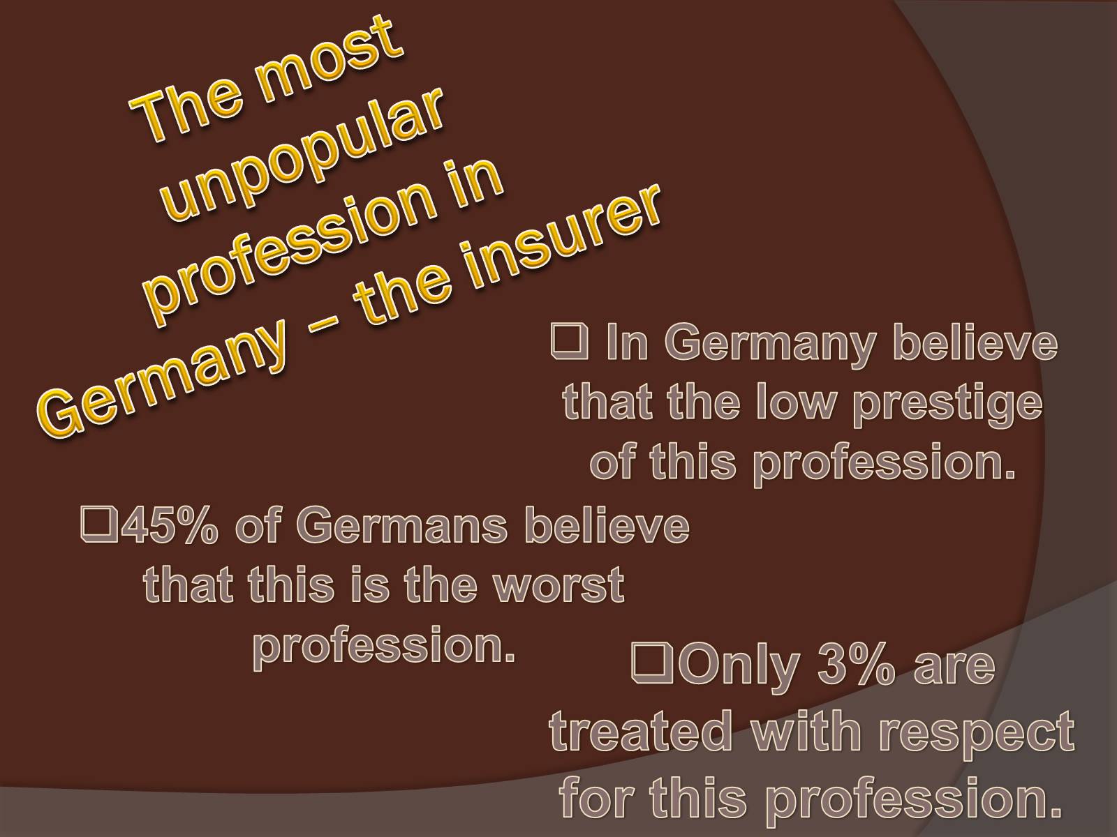 Презентація на тему «Don’t popular profession in Germany» - Слайд #3