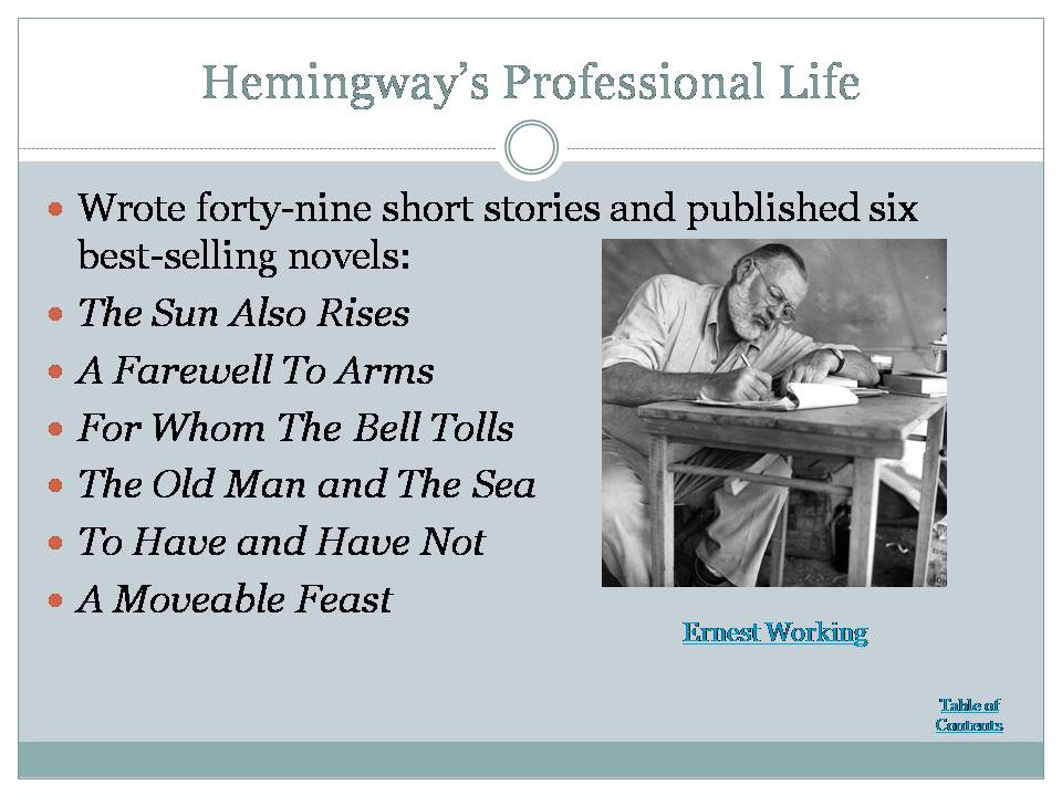 Презентація на тему «A Biography of Ernest Hemingway» (варіант 2) - Слайд #6
