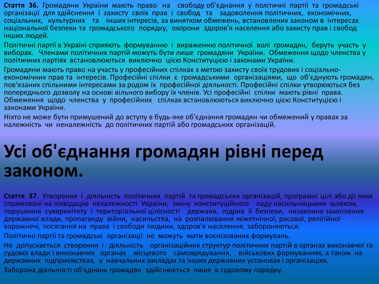 Презентація на тему «Конституція України - Розділ II» - Слайд #10