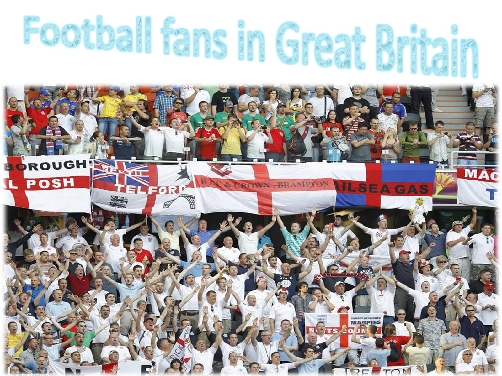 Great fans. British Football Fans. Football language.