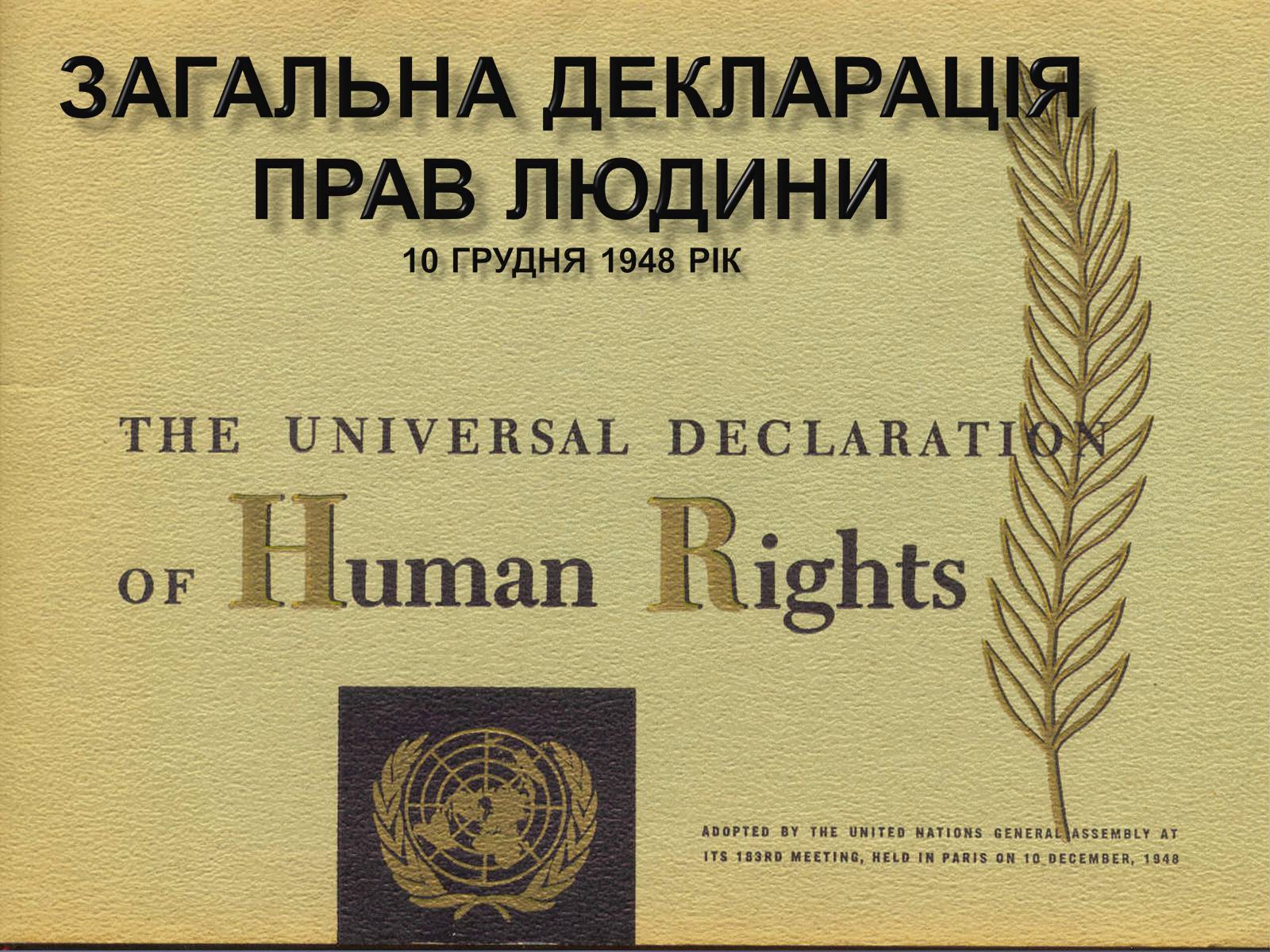 Презентація на тему «Загальна декларація прав людини» - Слайд #2