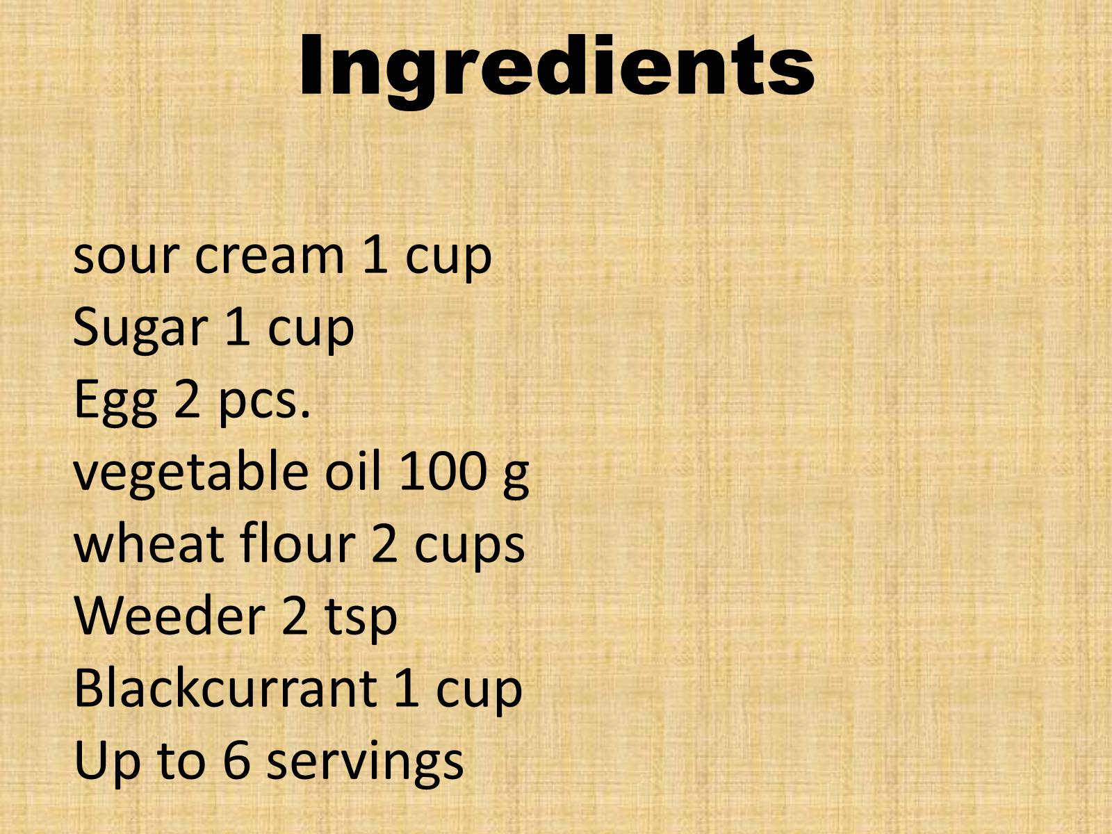 Презентація на тему «Sour cream cakes with currants» - Слайд #2