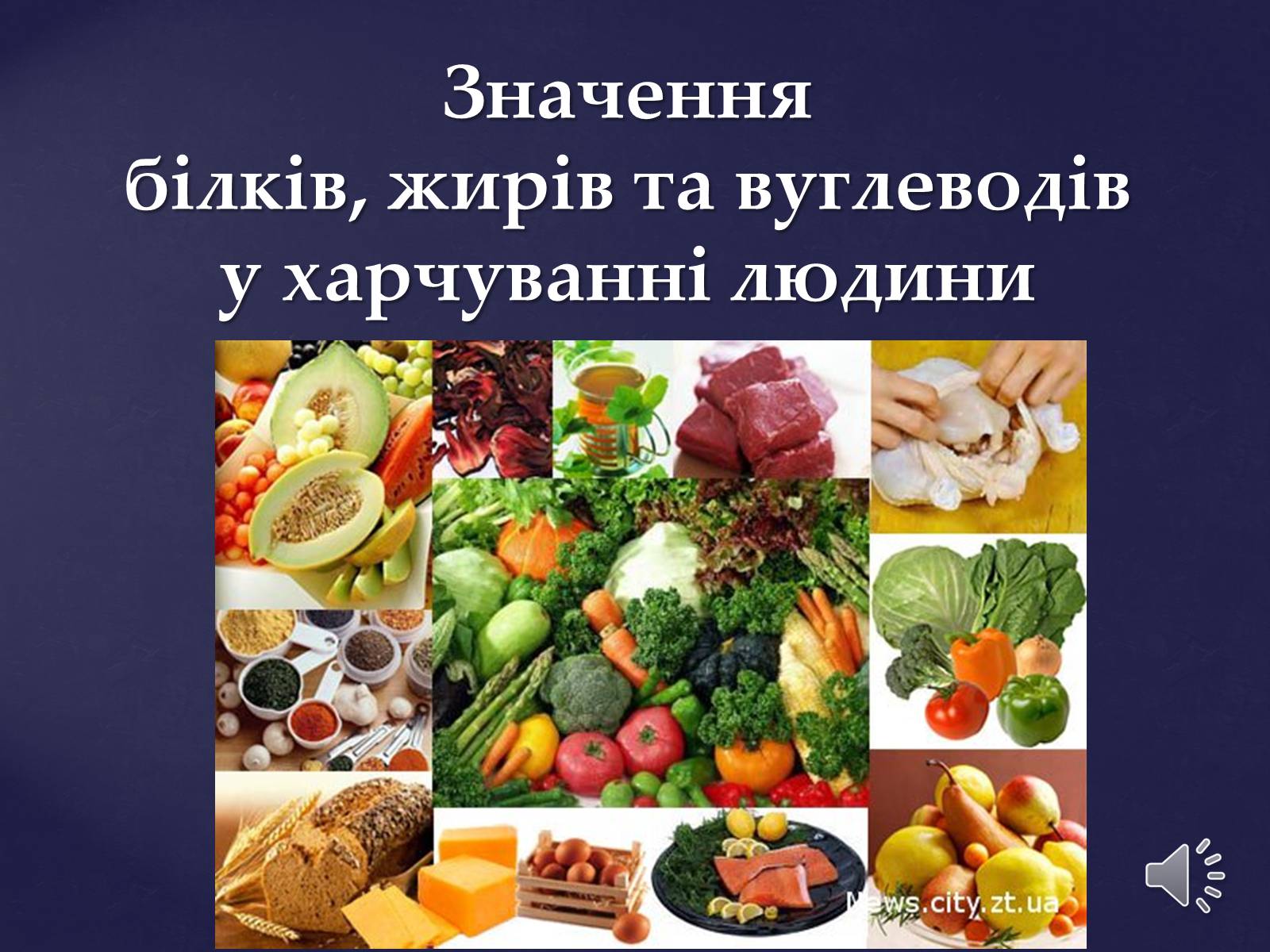 Презентація на тему «Значення білків, жирів та вуглеводів у харчуванні людини» - Слайд #1
