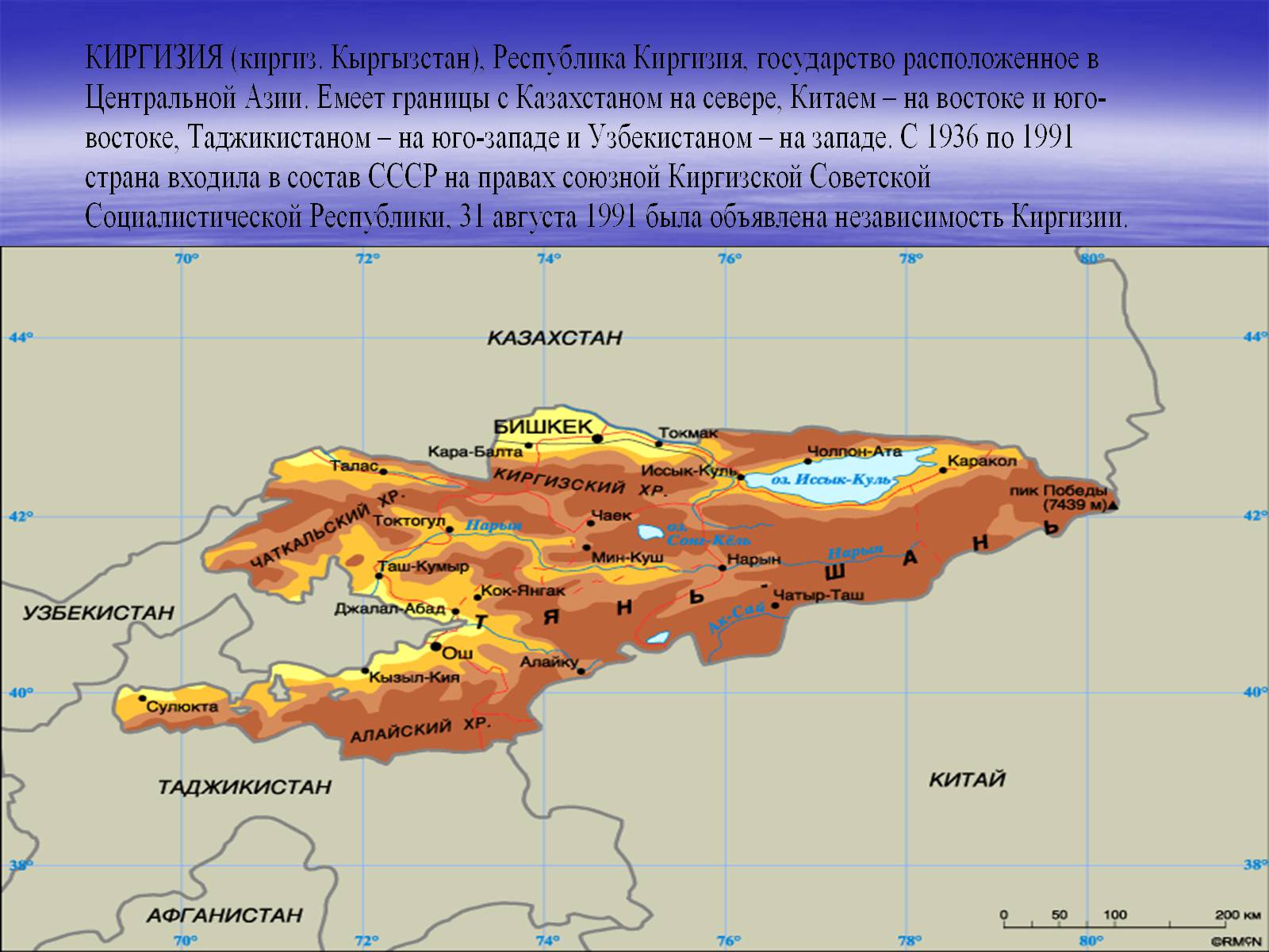 Презентация география Киргизии