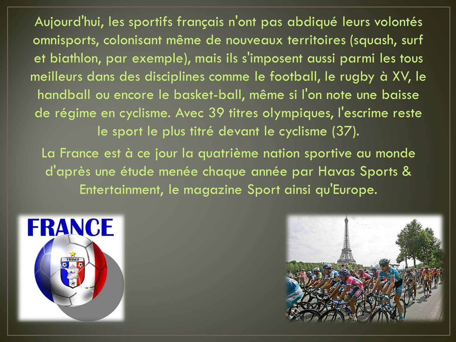 Презентація на тему «Les loisirs en France» - Слайд #9