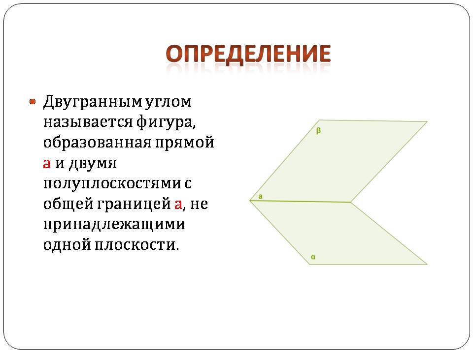 Презентація на тему «Двугранный и трехгранный угол» - Слайд #3