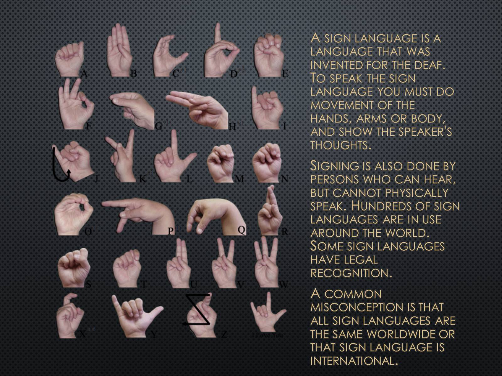 Презентація на тему «Sign of a language» - Слайд #3