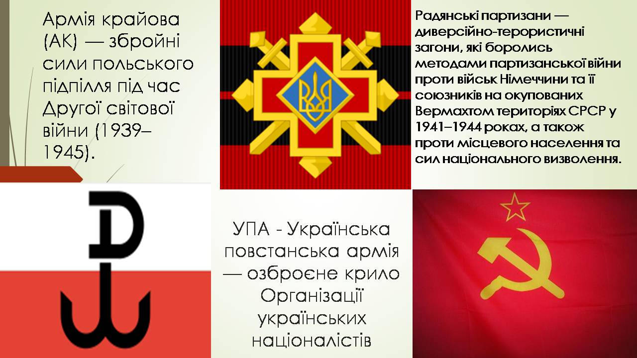 Презентація на тему «Боротьба УПА з радянськими партизанами та армією Крайова» - Слайд #4