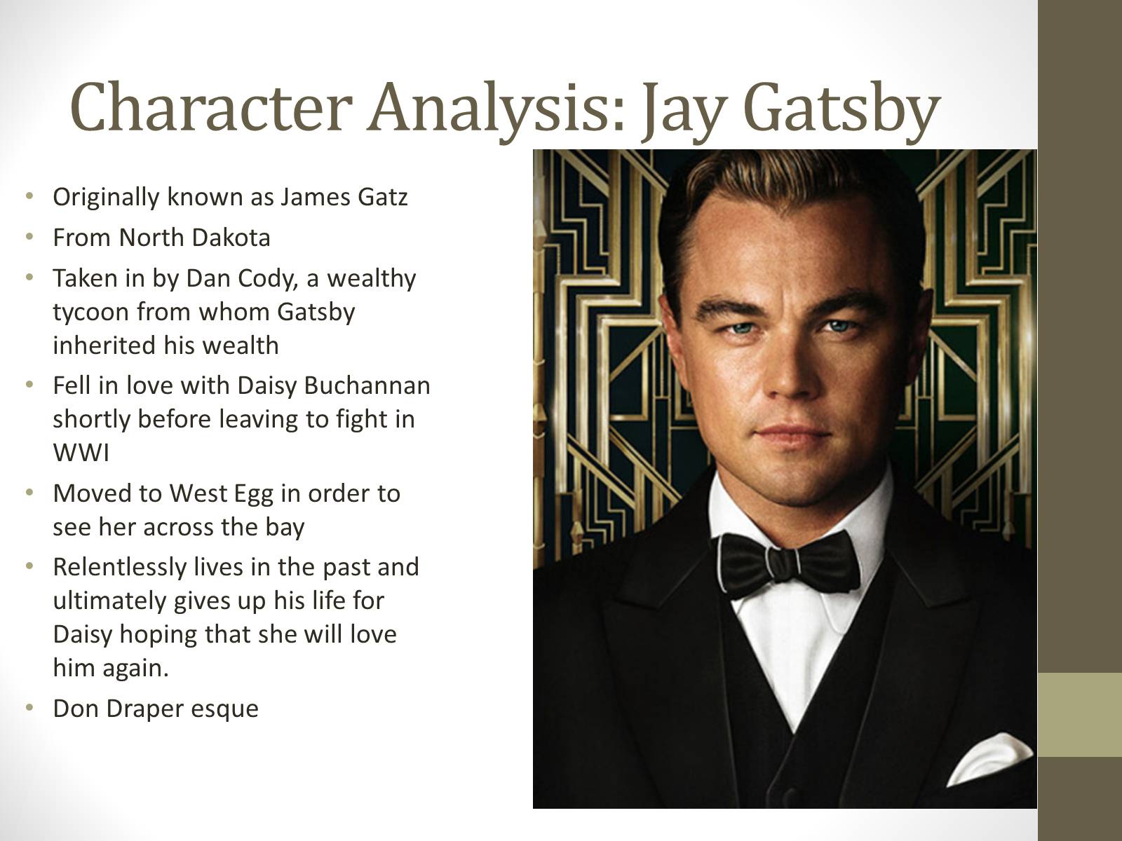  Jay Gatsby Character Traits The Great Gatsby Jay Gatsby Character 