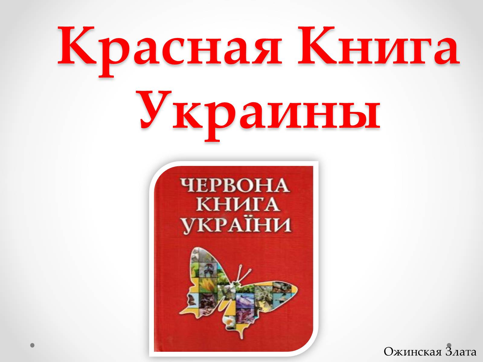 Презентація на тему «Красная Книга Украины» (варіант 1) - Слайд #1