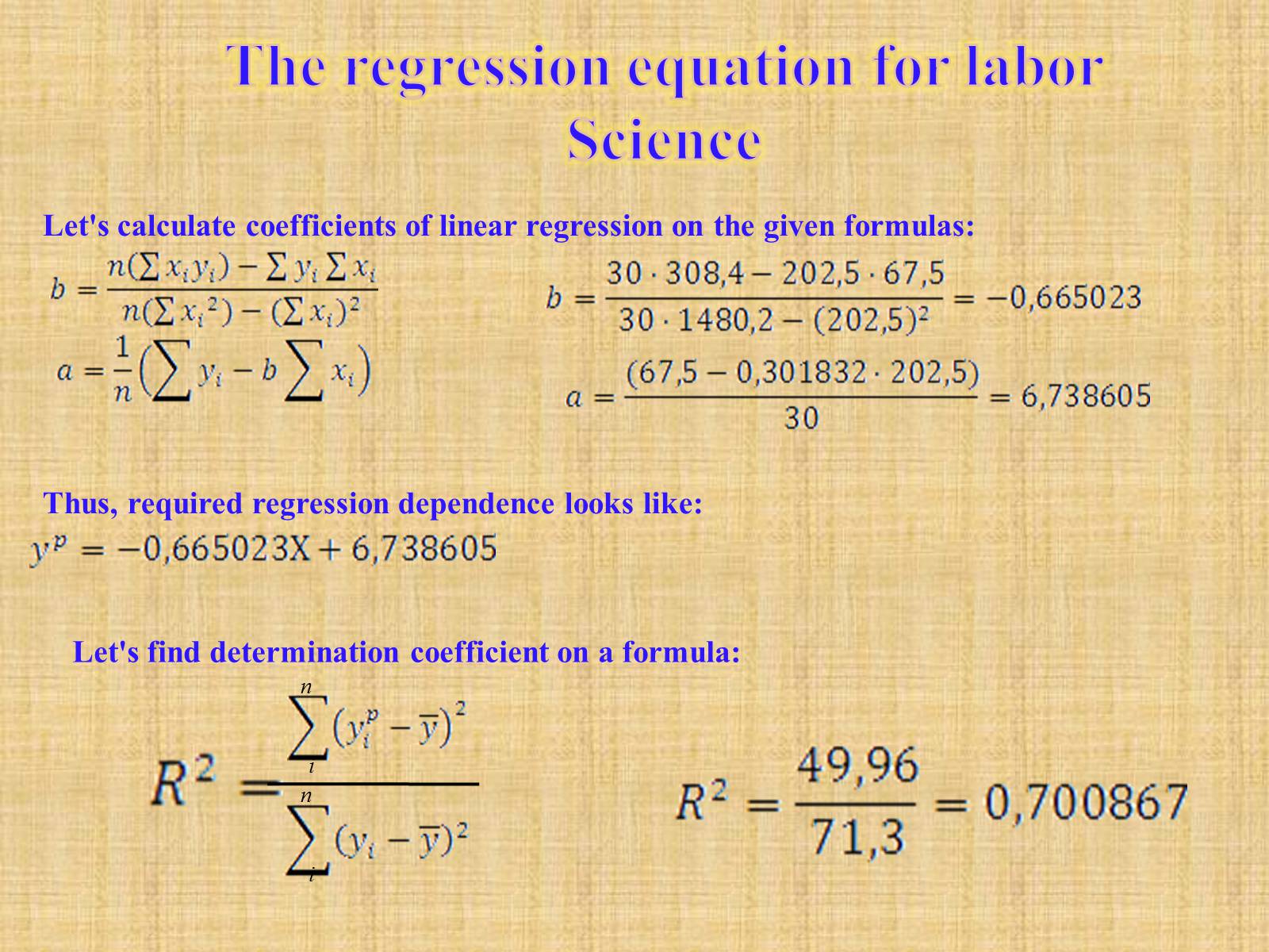 Презентація на тему «Simple Linear Regression as an example of the actual processes description» - Слайд #16