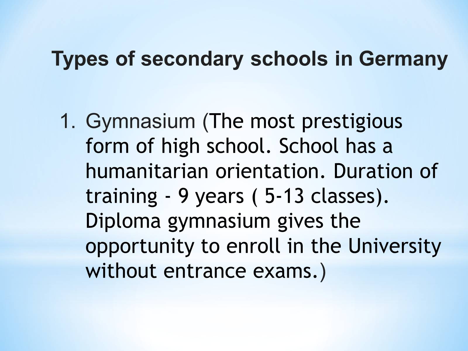Презентація на тему «The educational system of Germany» - Слайд #6