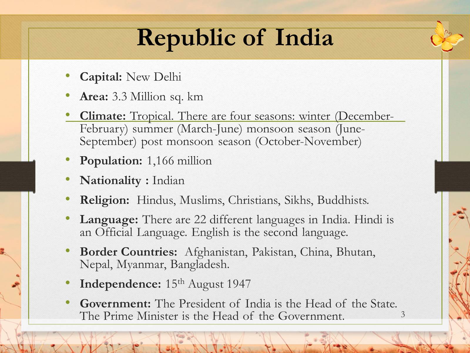 Презентація на тему «Republic of India» - Слайд #3