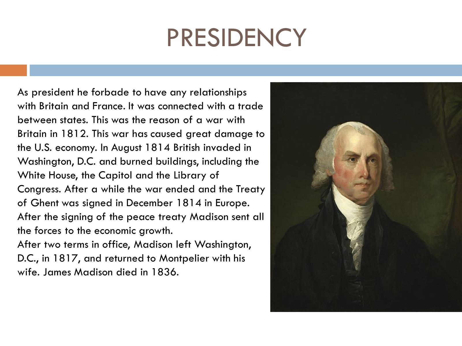 Презентація на тему «James Madison» - Слайд #4