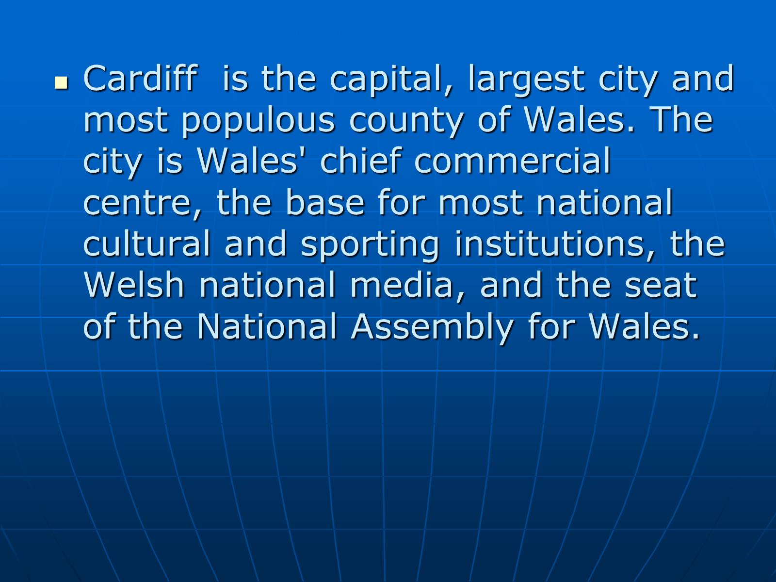 Презентація на тему «Cardiff» (варіант 2) - Слайд #2
