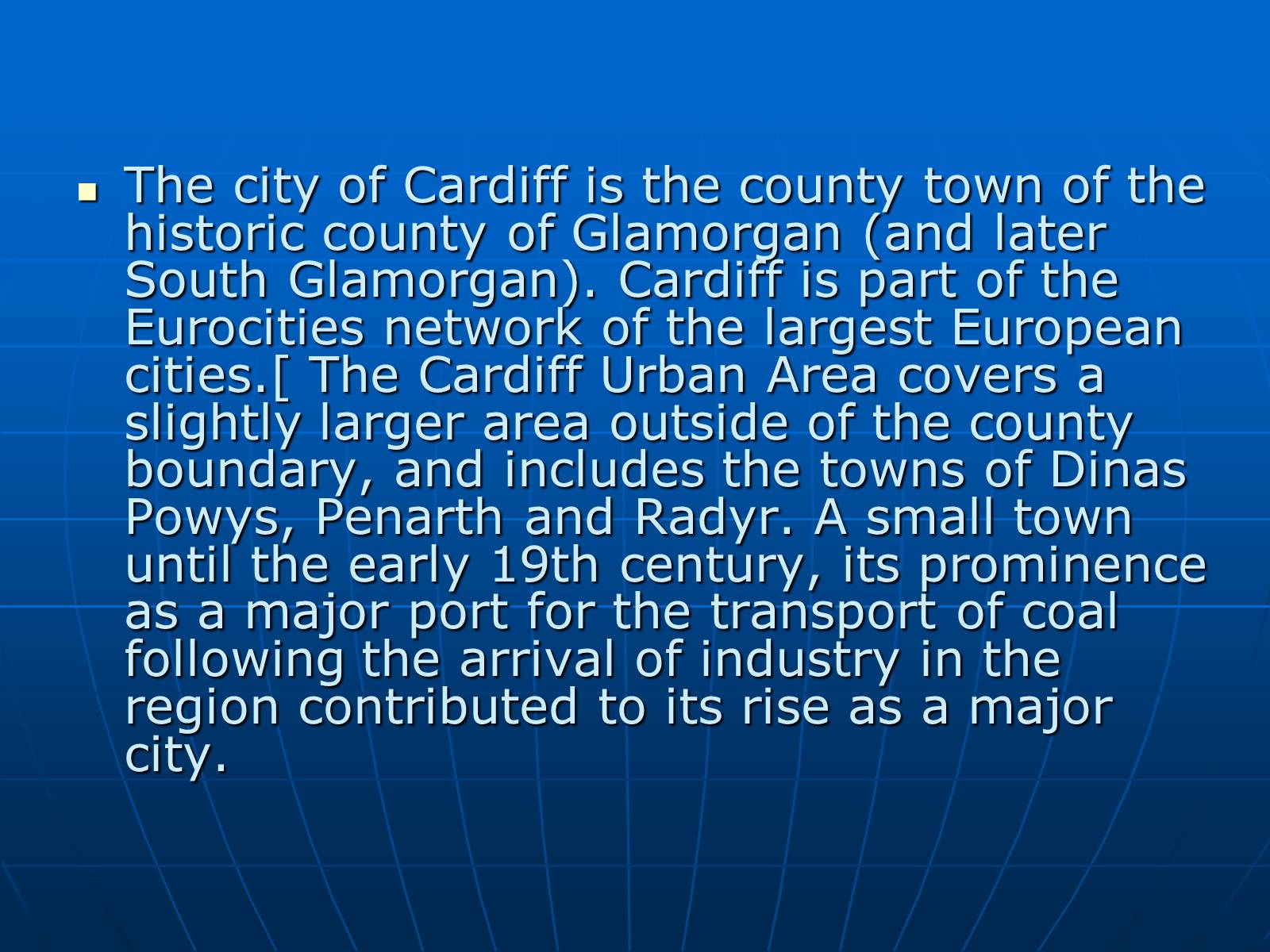 Презентація на тему «Cardiff» (варіант 2) - Слайд #4