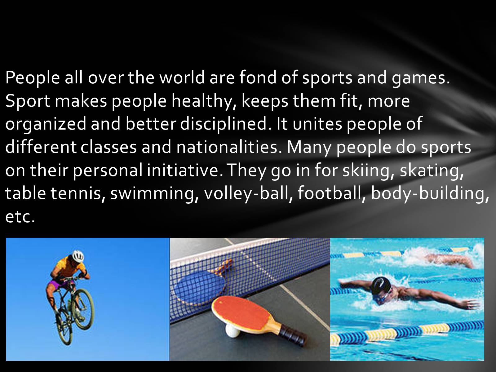 Various kinds of sport. Sport in our Life презентация. Презентация на тему Sport and healthy Lifestyle. Топик по английскому языку на тему спорт. Спорт на английском.