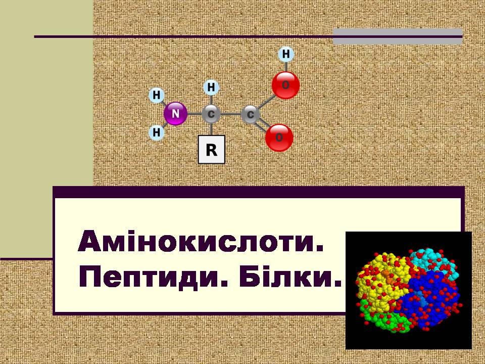 Презентація на тему «Амінокислоти. Пептиди. Білки» - Слайд #1