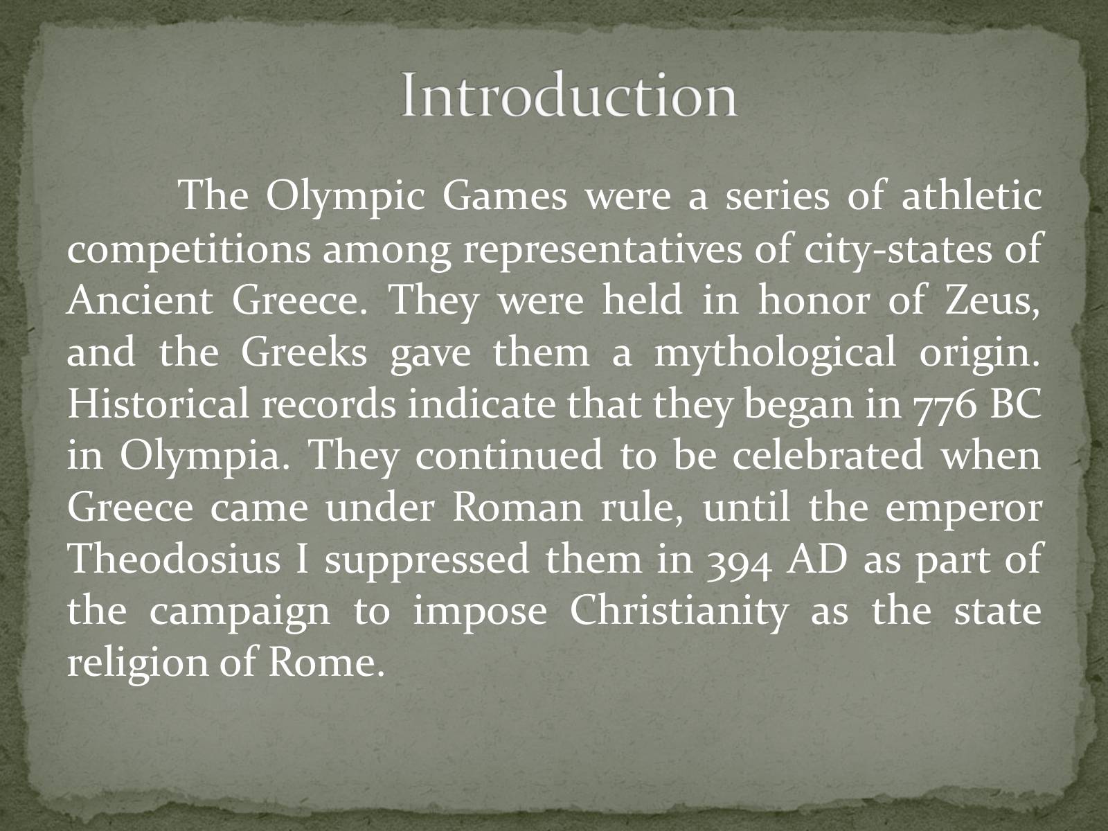 Презентація на тему «The history of the Olympic Games» - Слайд #2