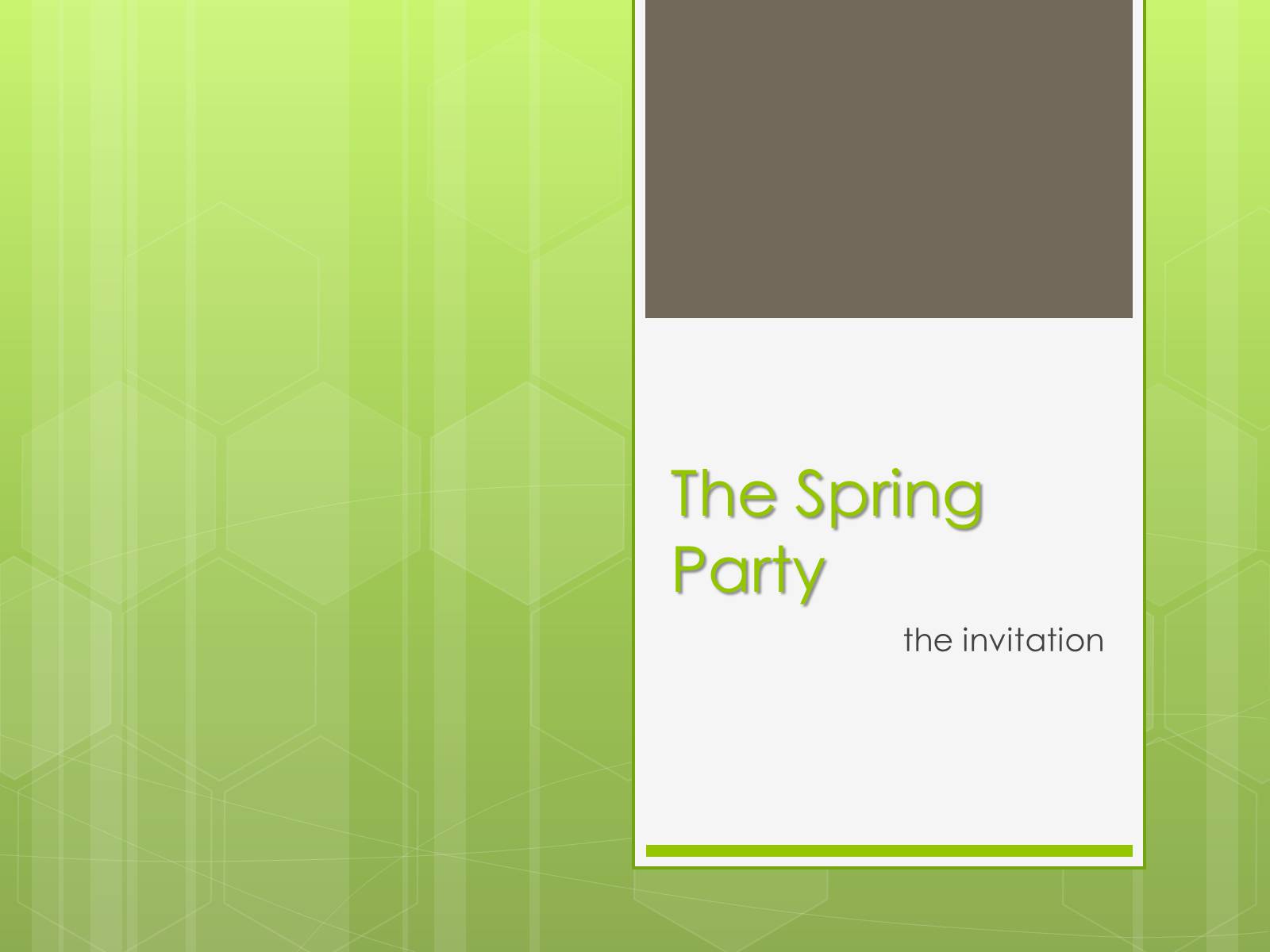 Презентація на тему «The Spring Party» - Слайд #1