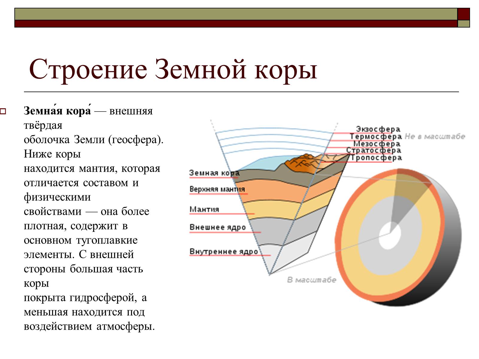 Литосфера состоит из твердых горных пород. Схема строения земной коры 5. Строение земной коры 5 класс география.